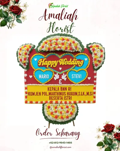 Karangan Papan Bunga Pernikahan di Sumurjomblangbogo